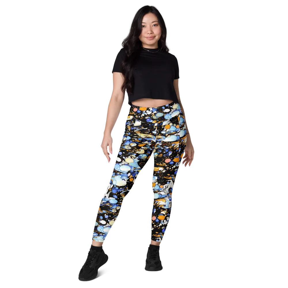 Sapphire Static on Leggings with Pockets — Front