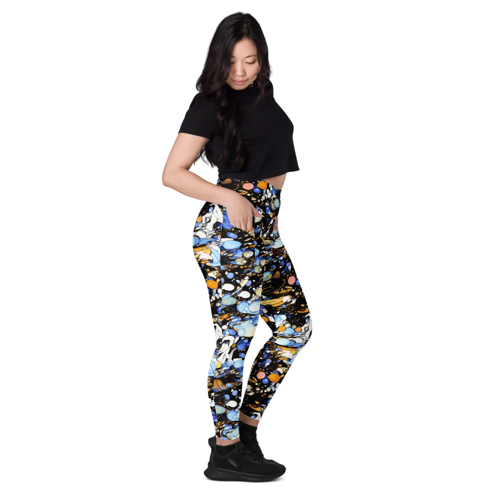Sapphire Static on Leggings with Pockets — Right