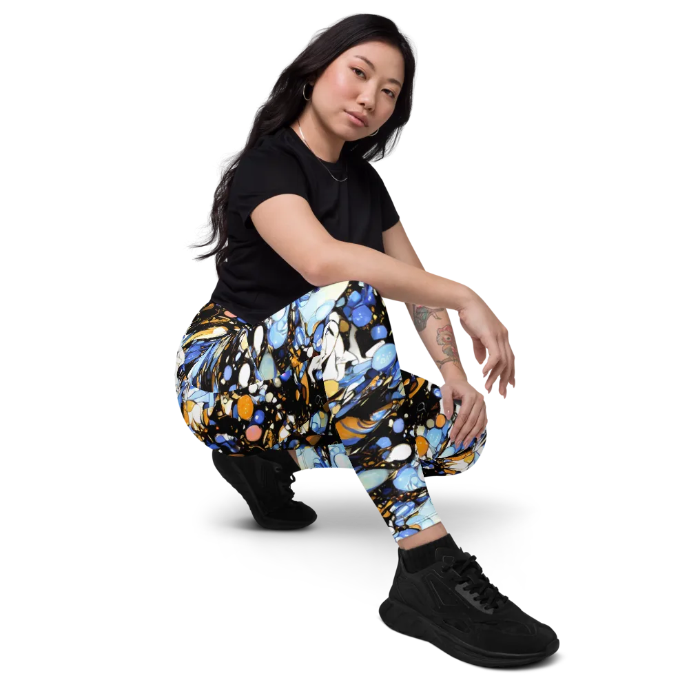 Sapphire Static on Leggings with Pockets — Right Front
