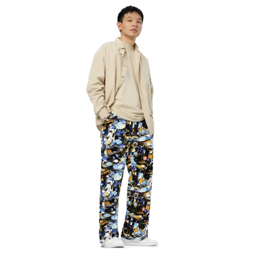 Sapphire Static on a Wide-Leg Pants