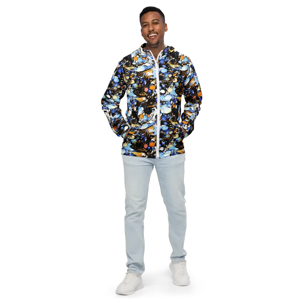 Sapphire Static on Men's Windbreaker — Front