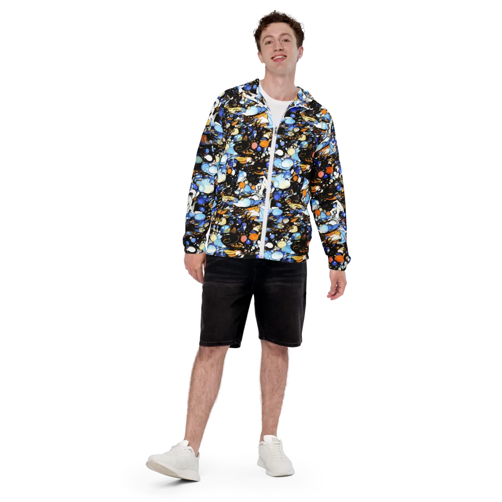 Sapphire Static on Men's Windbreaker — Front