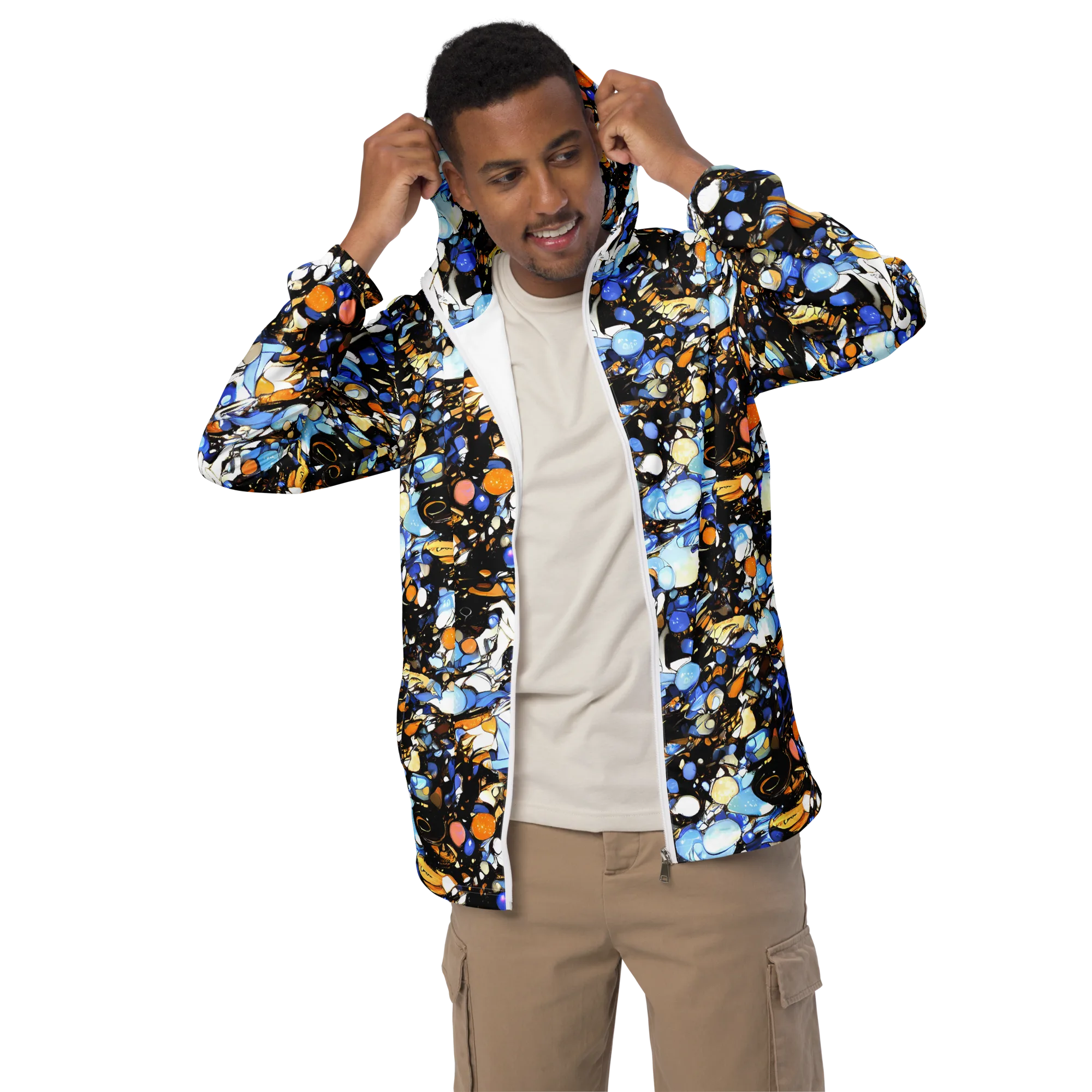 Sapphire Static on Men's Windbreaker — Front