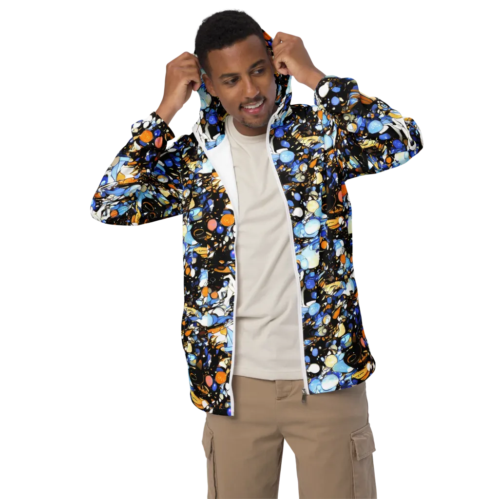 Sapphire Static on Men's Windbreaker — Front