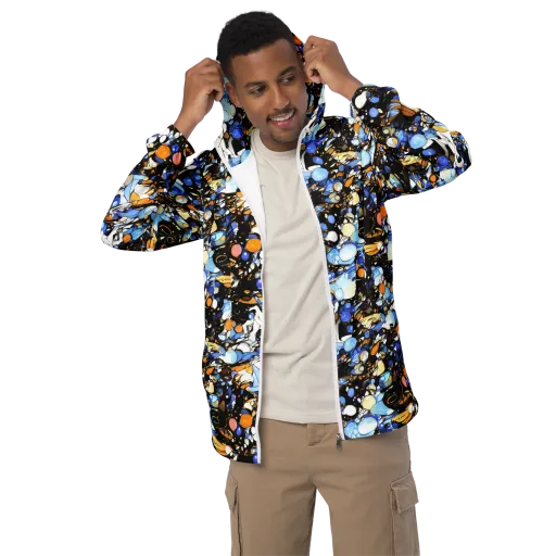 Sapphire Static on a Men's Windbreaker