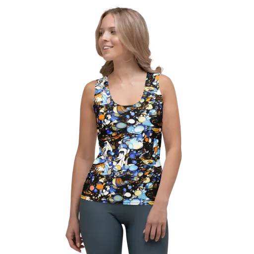 Sapphire Static on a Women's Tank Top