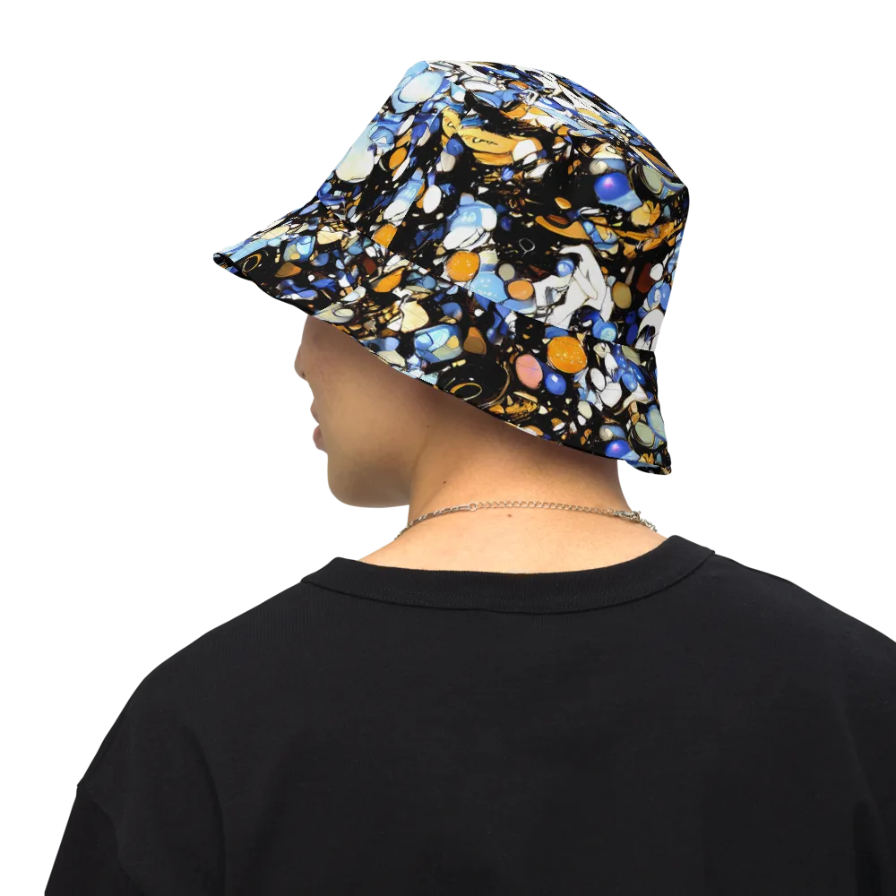 Sapphire Static on Reversible Bucket Hat — Back Inside