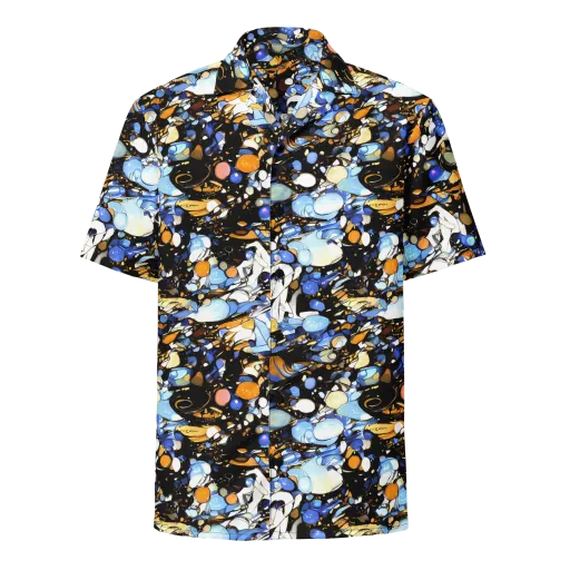 Sapphire Static on a Button Shirt