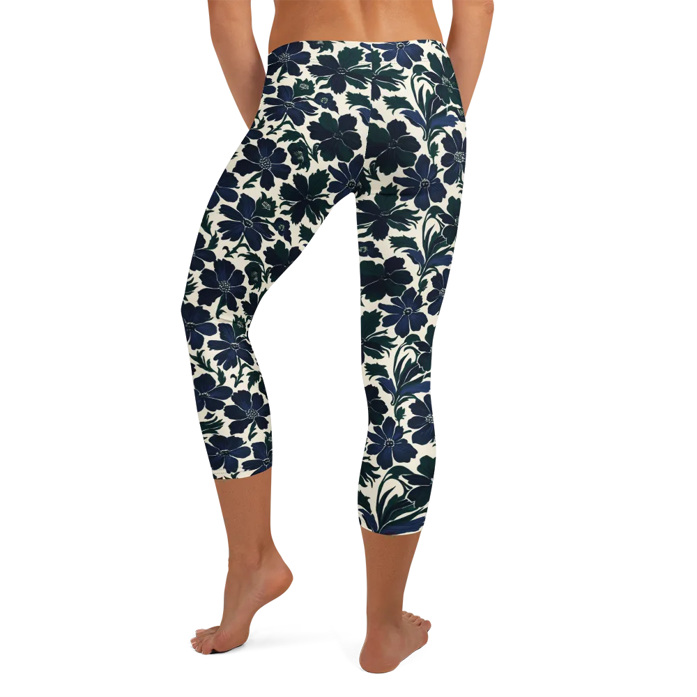 Nocturne Florals on Capri Leggings — Back
