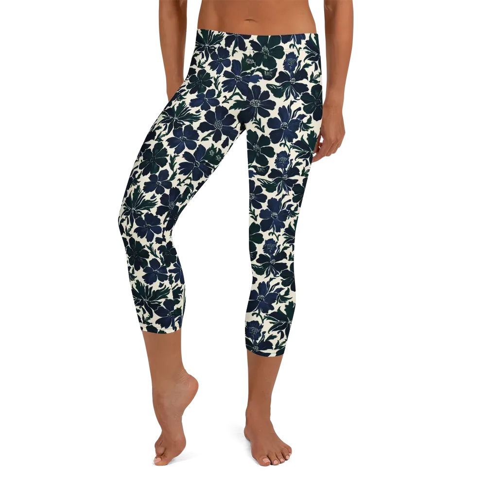Nocturne Florals on Capri Leggings — Front