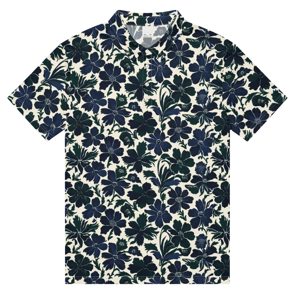 Nocturne Florals on Men's Slim Fit Polo Shirt — Front