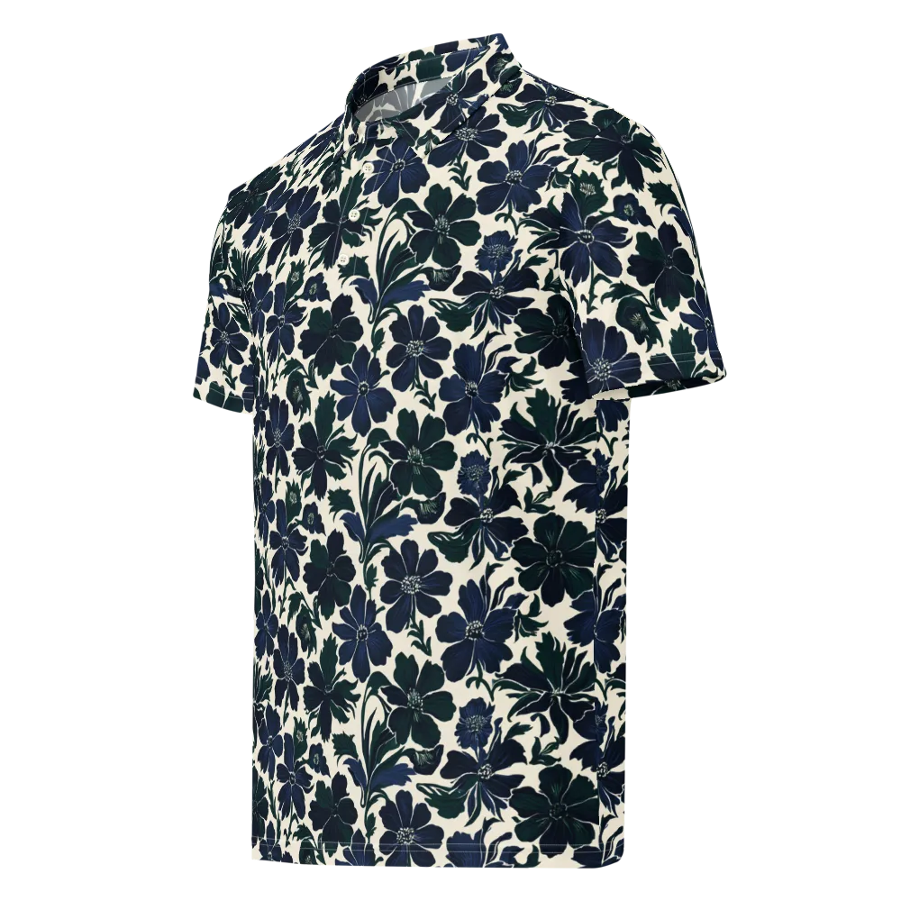 Nocturne Florals on Men's Slim Fit Polo Shirt — Left Front