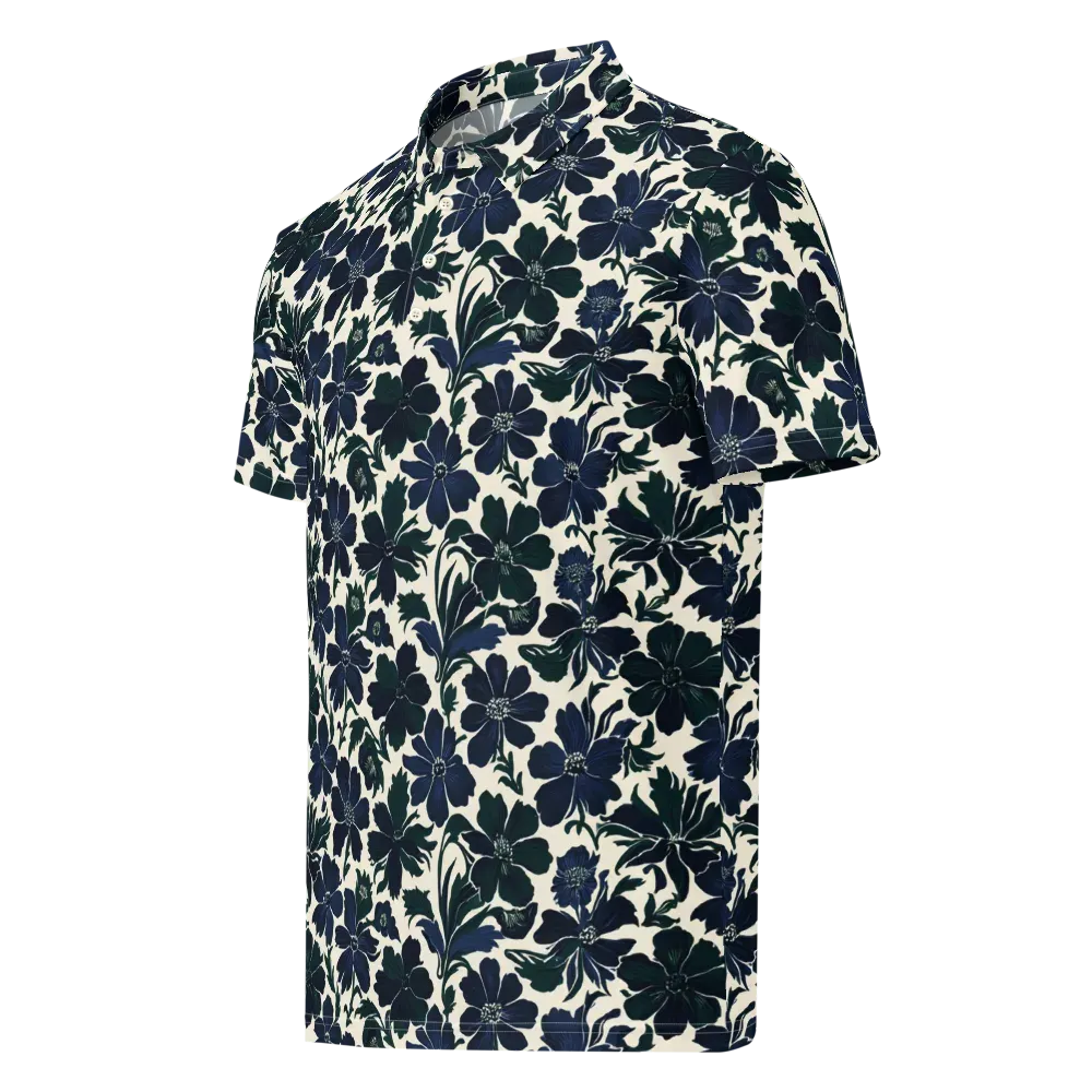 Nocturne Florals on Men's Slim Fit Polo Shirt — Left Front