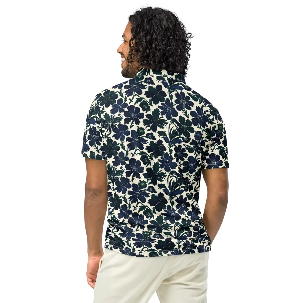 Nocturne Florals on Men's Slim Fit Polo Shirt — Back