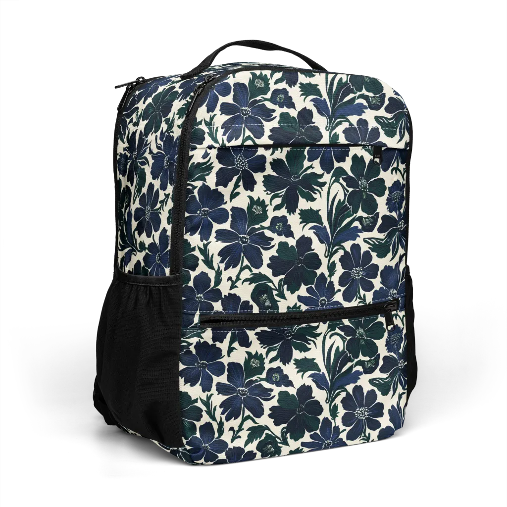 Nocturne Florals on Utility Backpack — Right Front