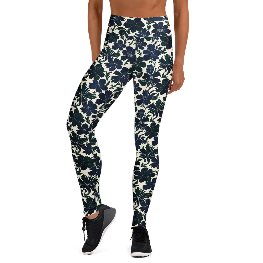 Nocturne Florals on Yoga Leggings — Front