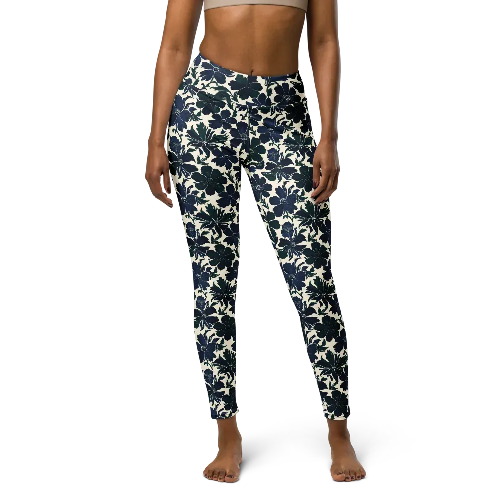 Nocturne Florals on Yoga Leggings — Front