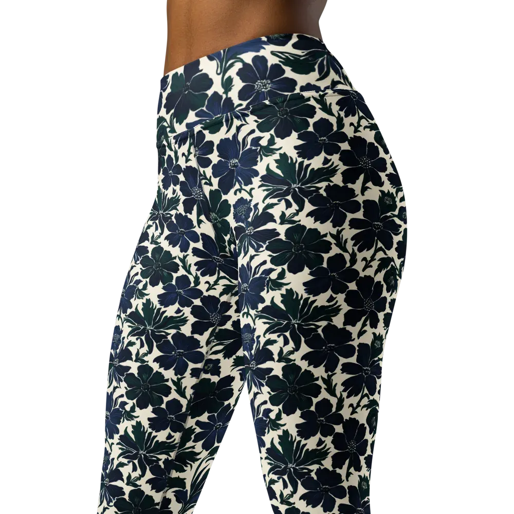 Nocturne Florals on Yoga Leggings — Left Front