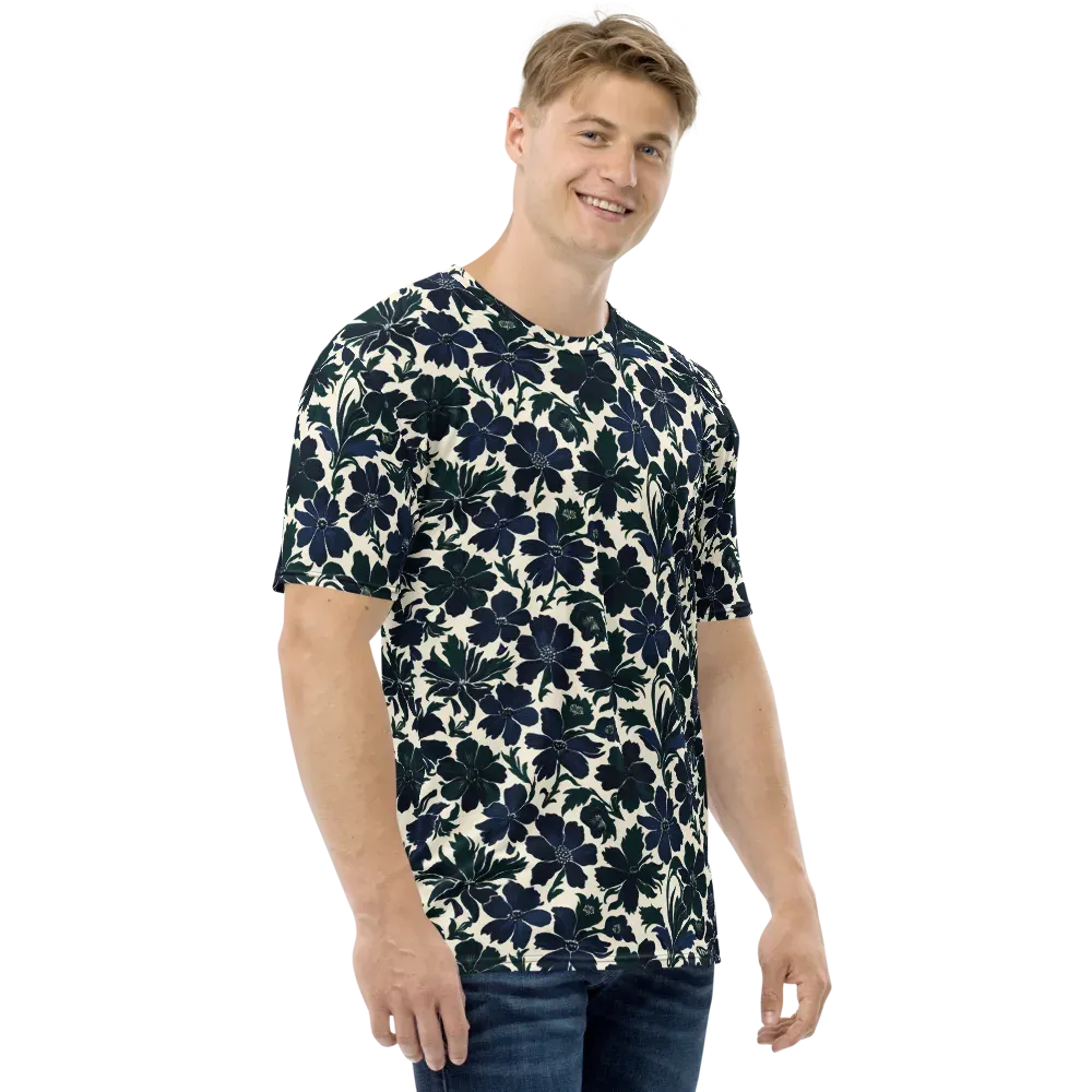 Nocturne Florals on Men's Crew Neck T-Shirt — Right