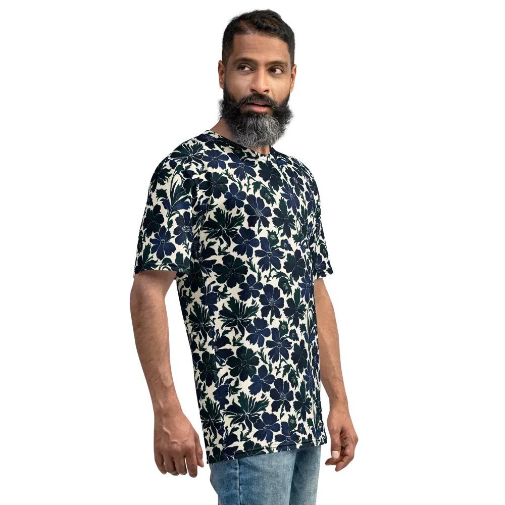 Nocturne Florals on Men's Crew Neck T-Shirt — Right