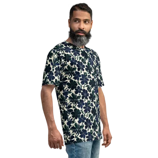 Nocturne Florals on a Men's Crew Neck T-Shirt