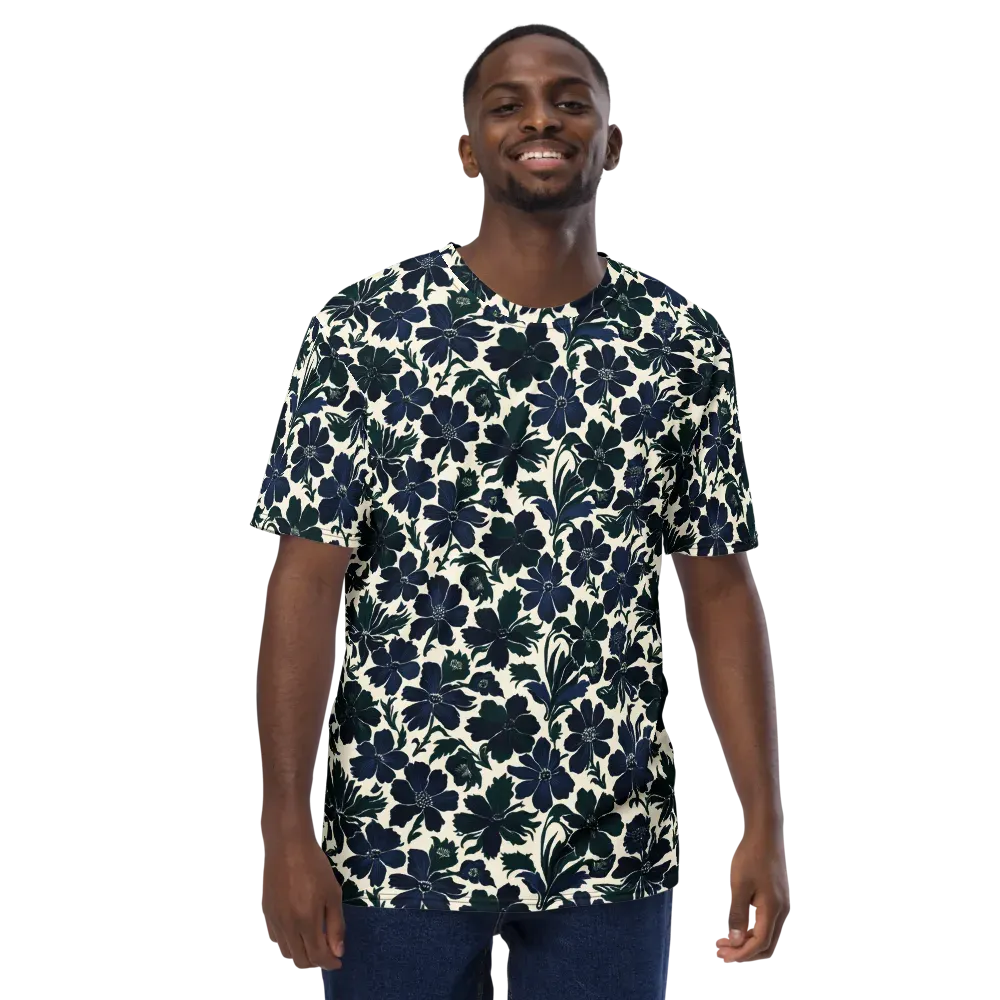 Nocturne Florals on Men's Crew Neck T-Shirt — Front
