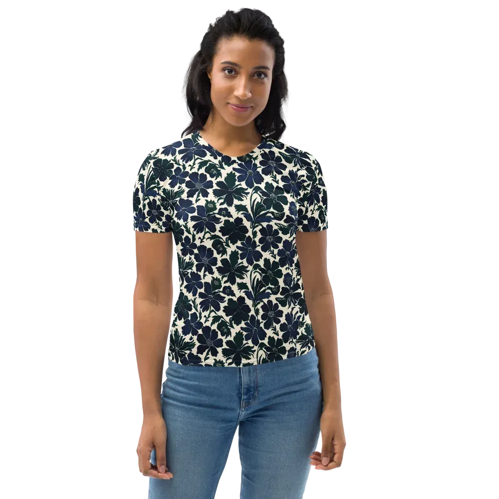 Nocturne Florals on Women's Crew Neck T-Shirt — Front
