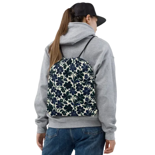 Nocturne Florals on a Drawstring Bag