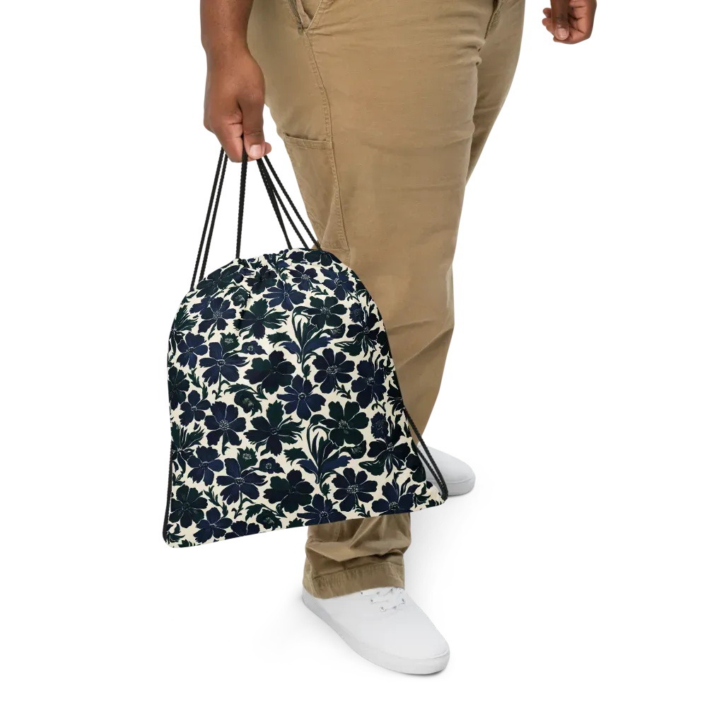 Nocturne Florals on Drawstring Bag — Front
