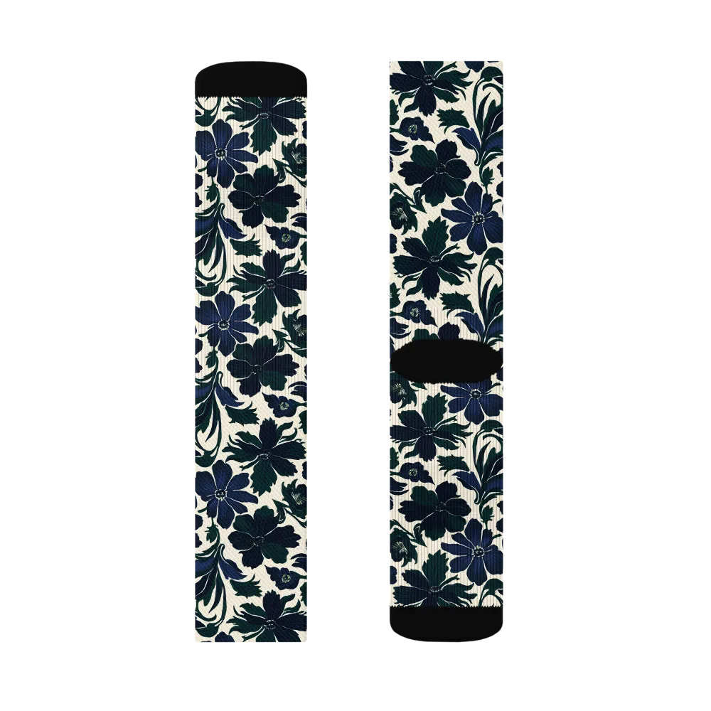 Nocturne Florals on Socks — Left Sock