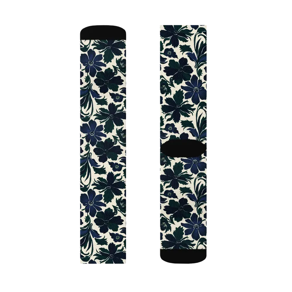 Nocturne Florals on Socks — Right Sock