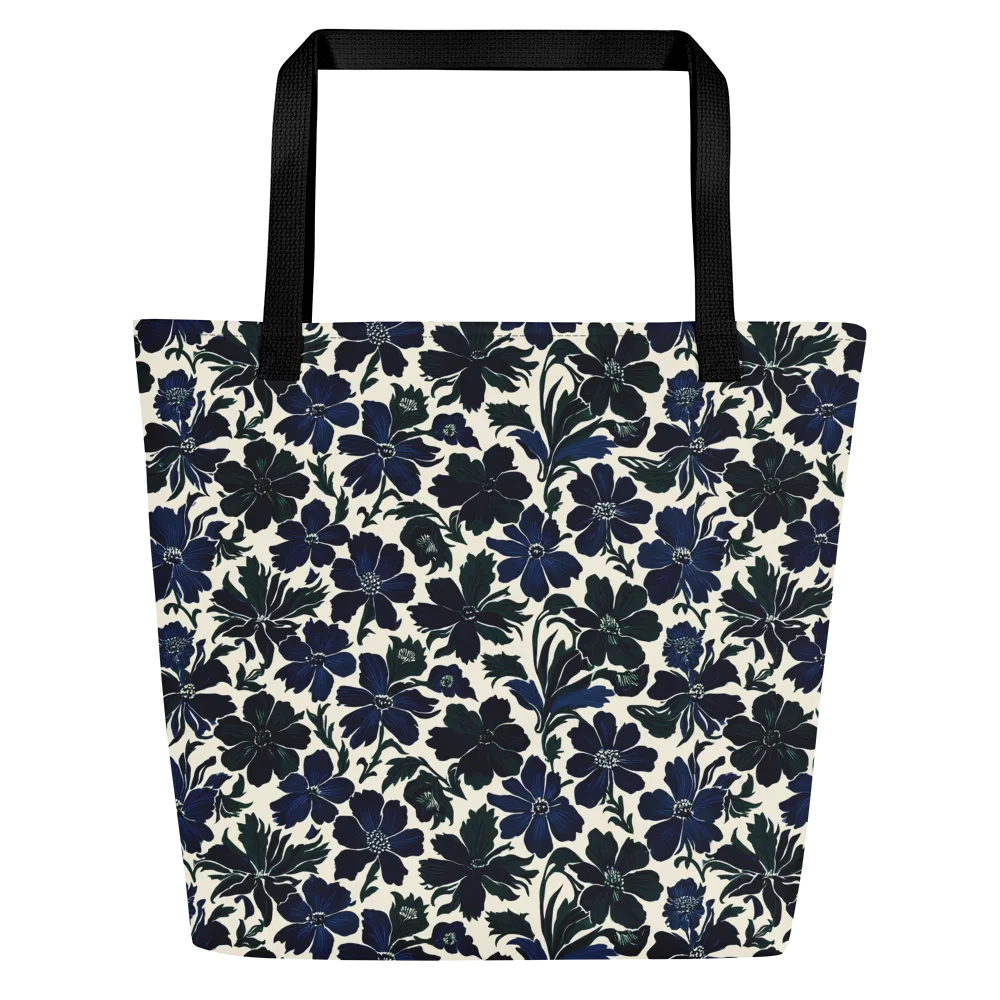 Nocturne Florals on Large Tote Bag W/ Pocket — Front