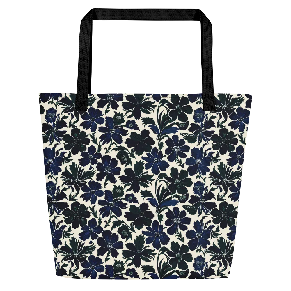 Nocturne Florals on Large Tote Bag W/ Pocket — Front