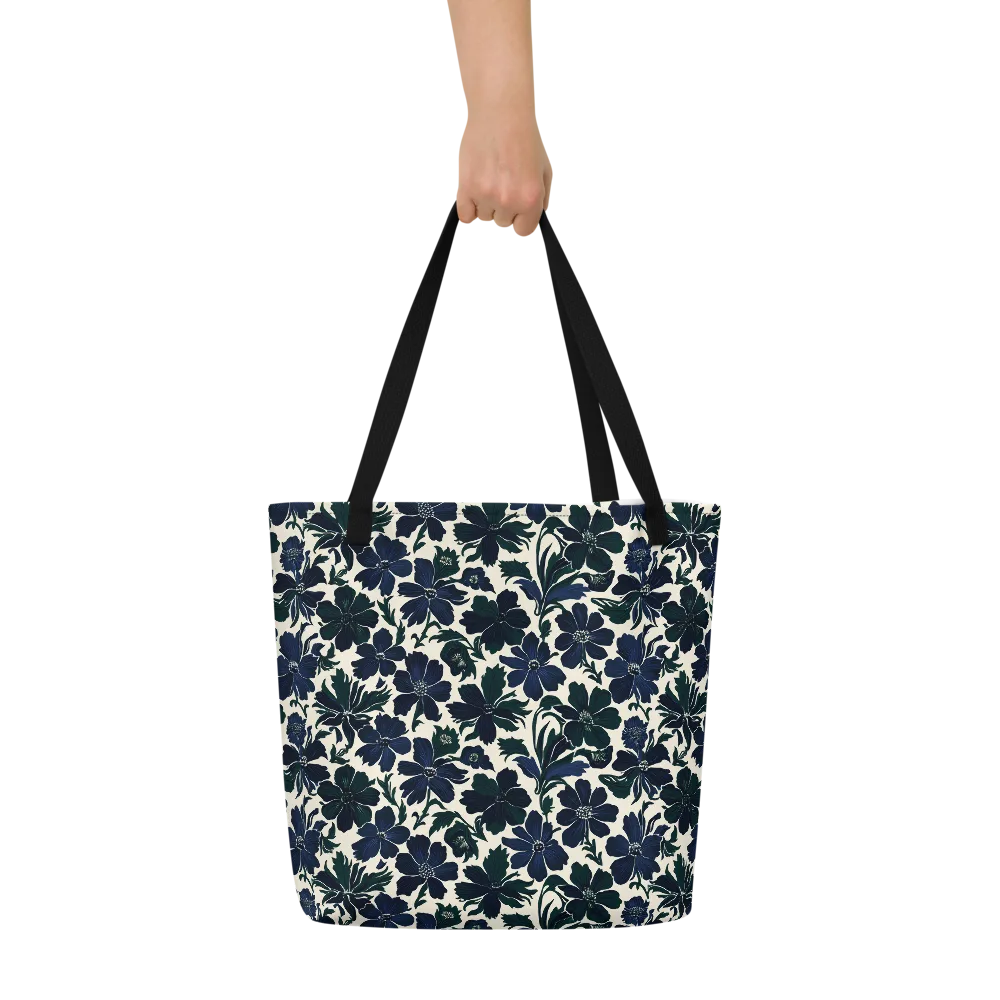 Nocturne Florals on Large Tote Bag W/ Pocket — Front