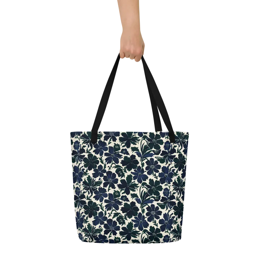 Nocturne Florals on Large Tote Bag W/ Pocket — Front