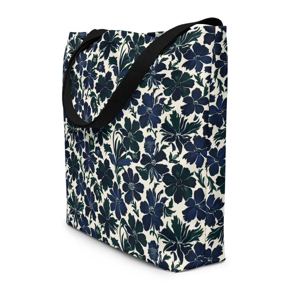 Nocturne Florals on Large Tote Bag W/ Pocket — Front