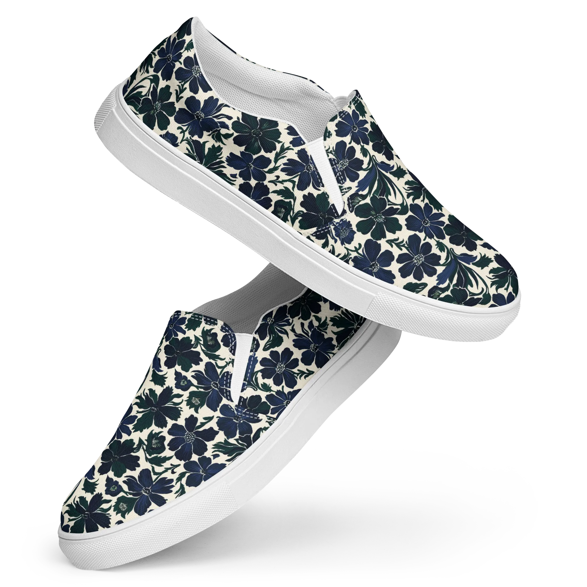 Nocturne Florals on Women's Slip-On Canvas Shoes — Front
