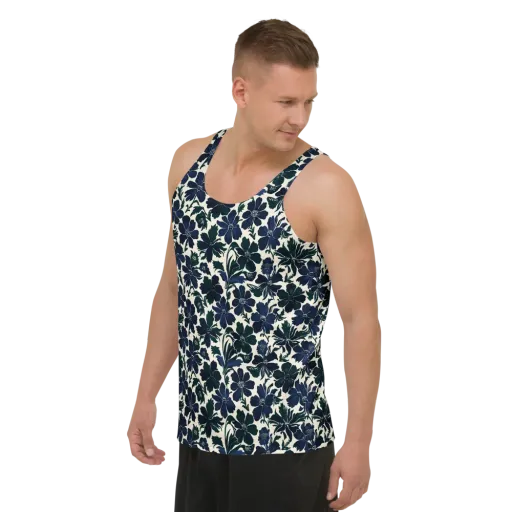 Nocturne Florals on a Men's Tank Top
