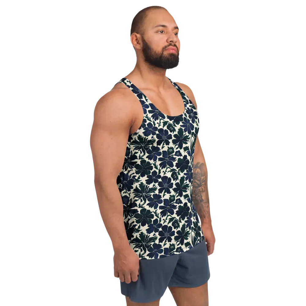 Nocturne Florals on Men's Tank Top — Right Front