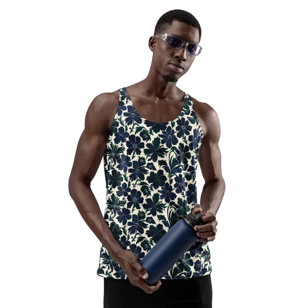 Nocturne Florals on Men's Tank Top — Front