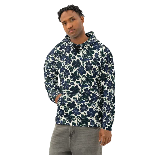 Nocturne Florals on a Cotton Hoodie