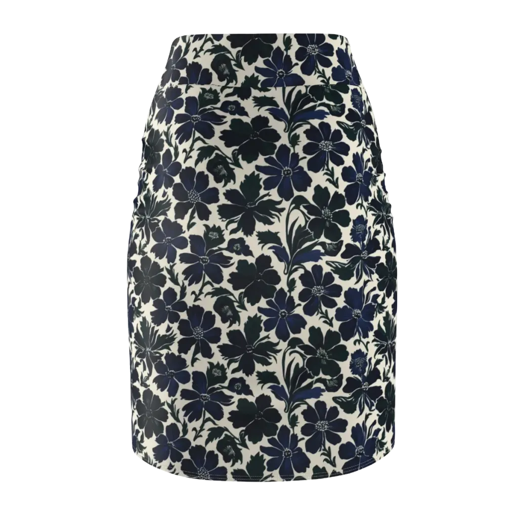 Nocturne Florals on Pencil Skirt — Back