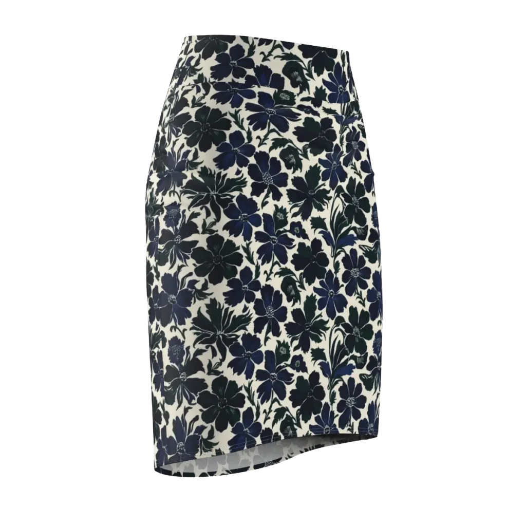 Nocturne Florals on Pencil Skirt — Front Side