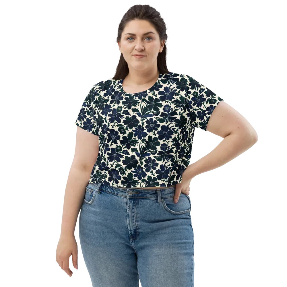 Nocturne Florals on Crop Tee — Front