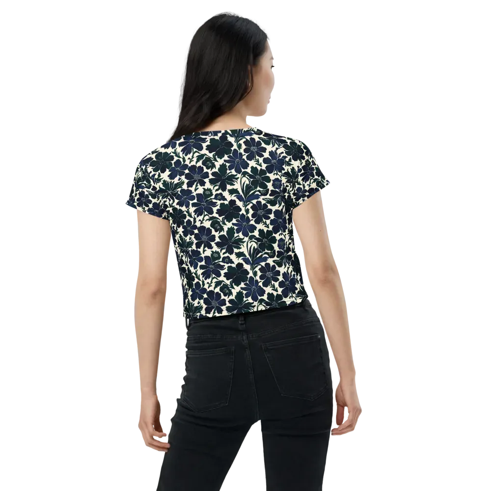 Nocturne Florals on Crop Tee — Back