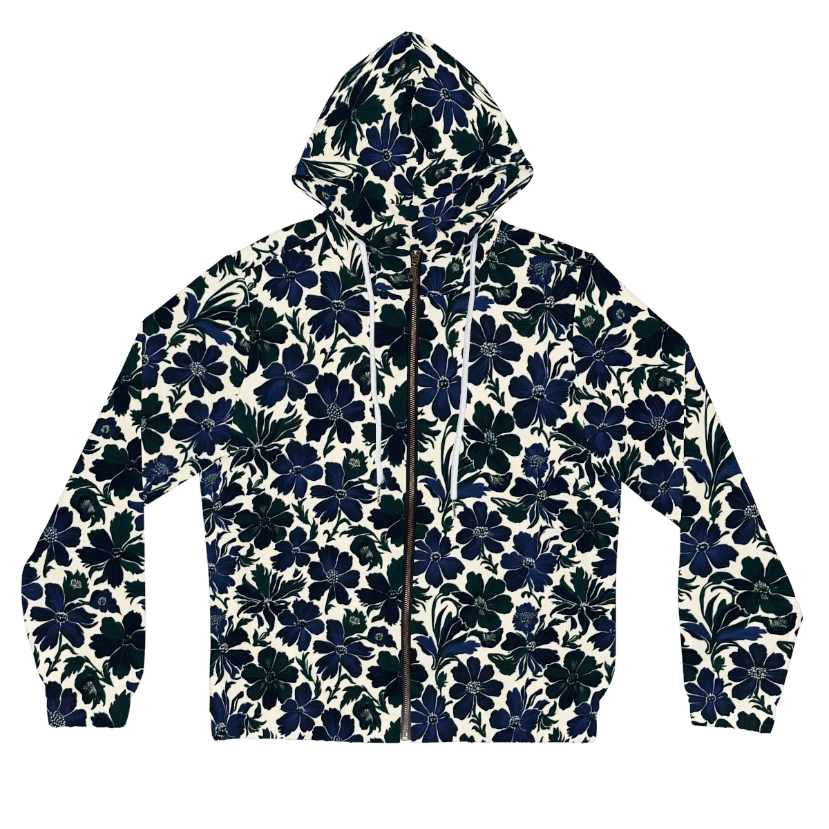 Nocturne Florals on Women's Full-Zip Hoodie — Front