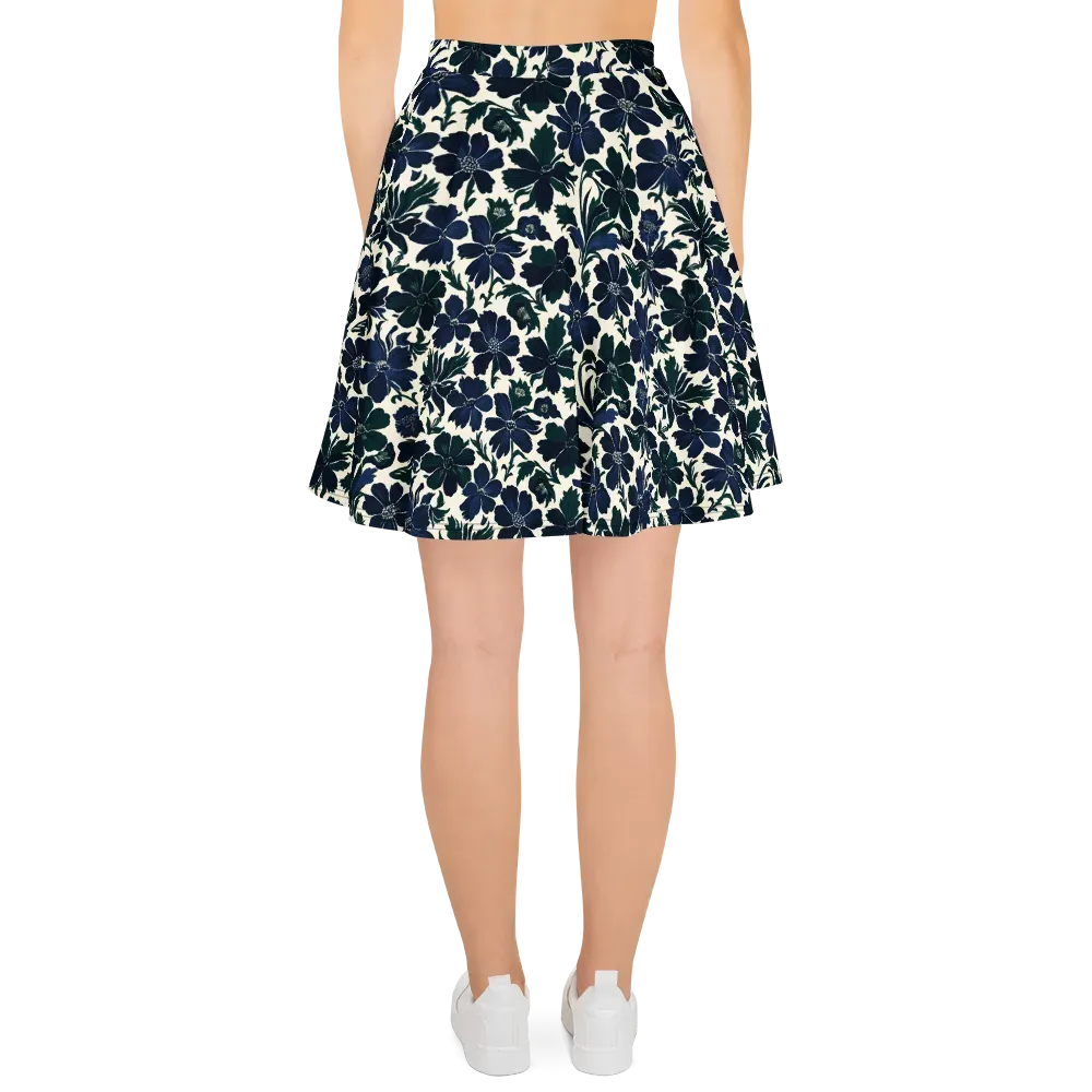 Nocturne Florals on Skater Skirt — Back