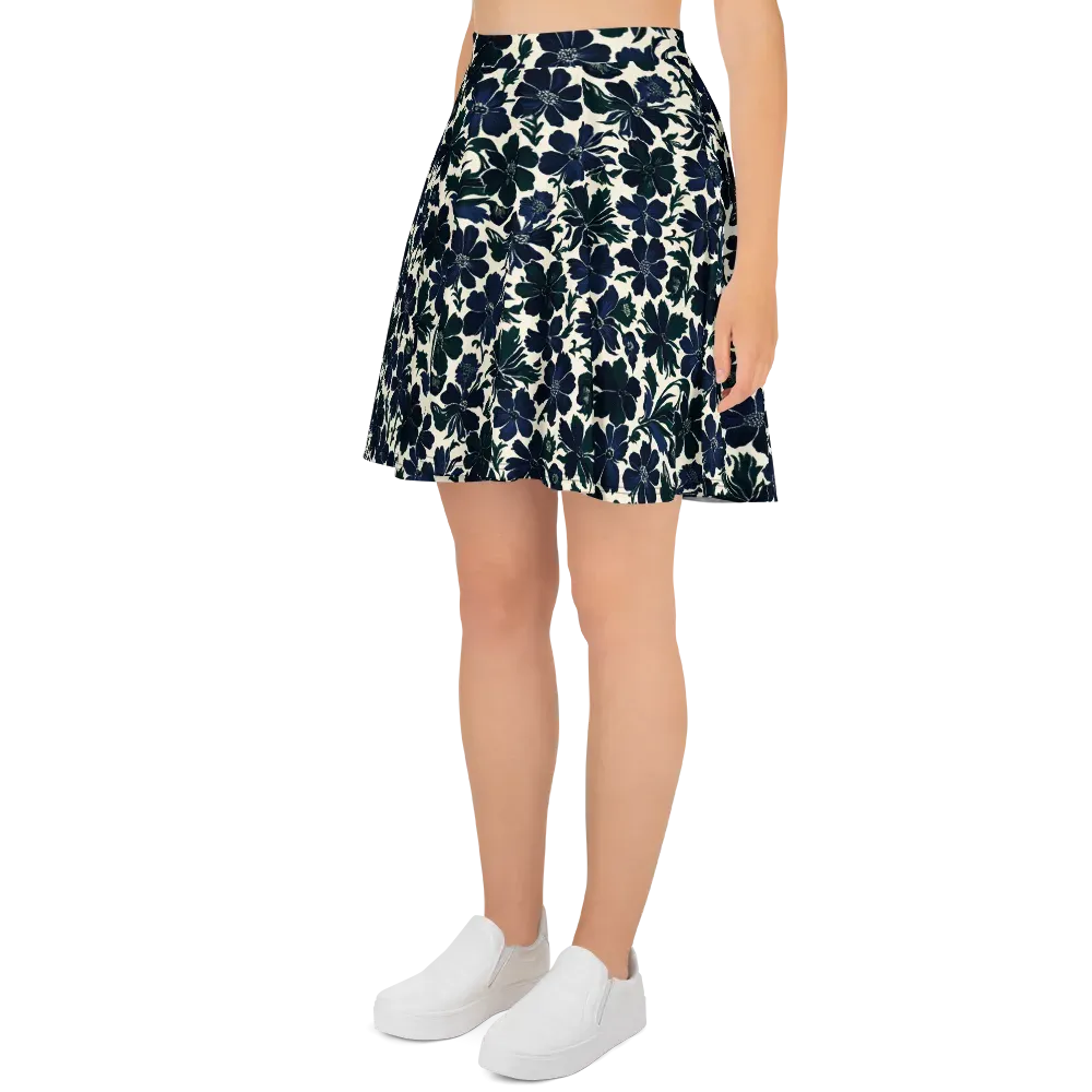Nocturne Florals on Skater Skirt — Left