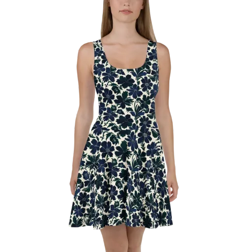 Nocturne Florals on a Skater Dress