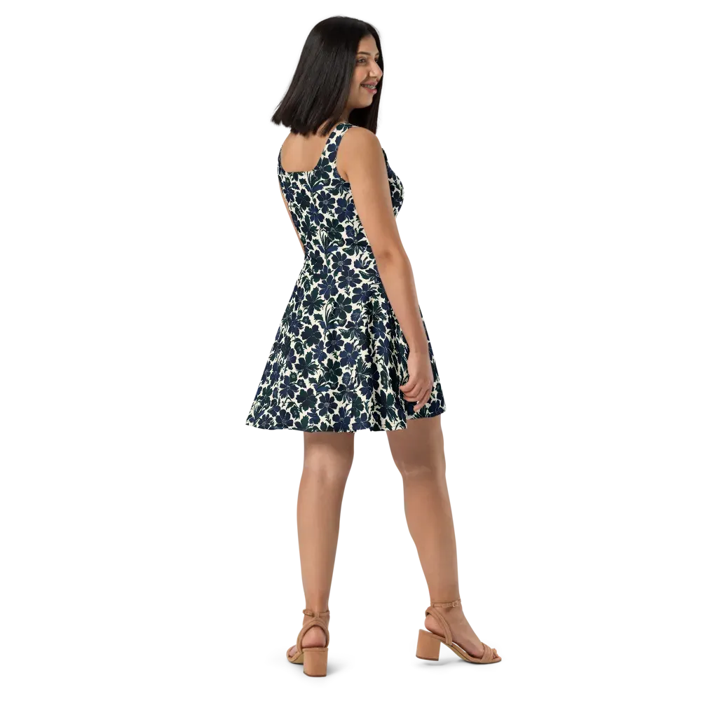 Nocturne Florals on Skater Dress — Right